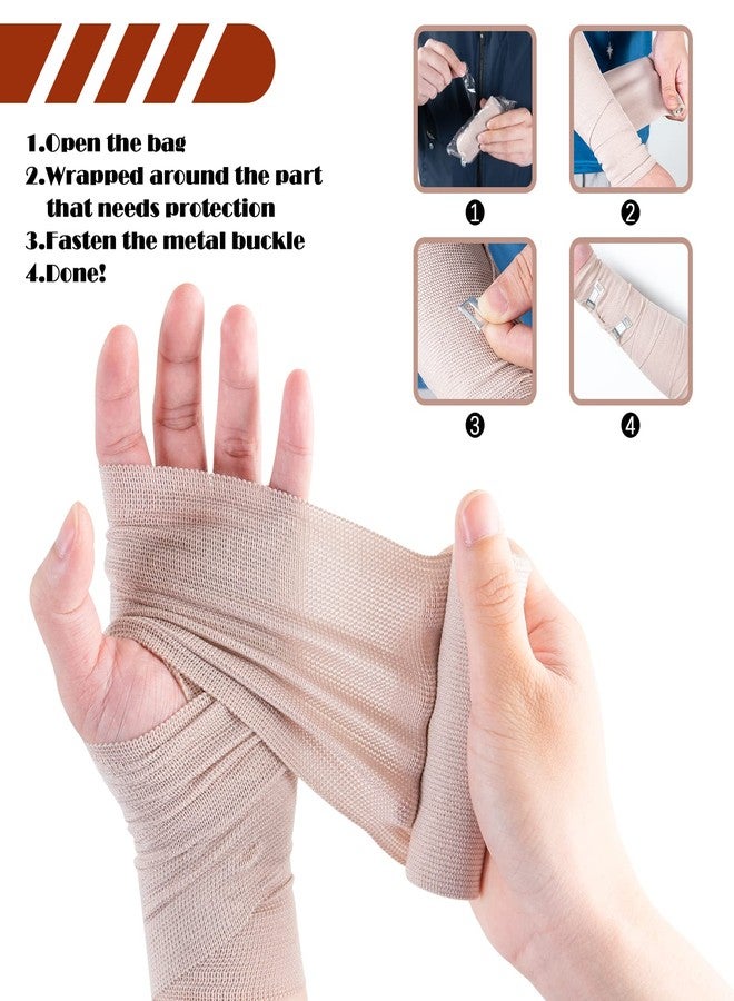 OBTANIM 6 Rolls Elastic Bandage Wrap with 12 Extra Clips, 6 Inch X 15ft Compression Bandage Stretch Tape for Medical, Athletic Sport, Wrist, Arm, Leg Sprains, Calf, Ankle & Foot - Image 2